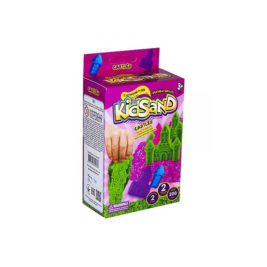 Пісок кінетичний Danko toys KidSand 200 г Castles №1 фото