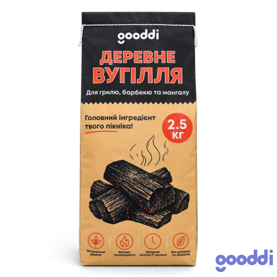 Вугілля деревне Gooddi 2,5 кг фото