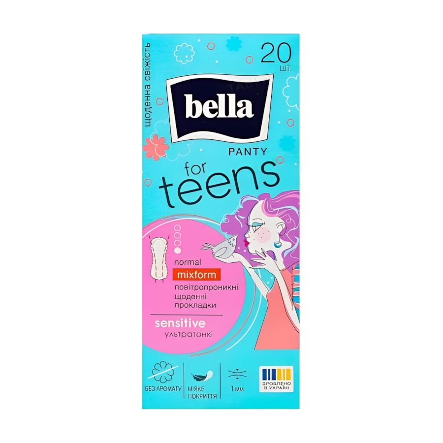 Прокладки щоденні Bella 20 шт. for Teens Panty Sensitive normal mixform фото
