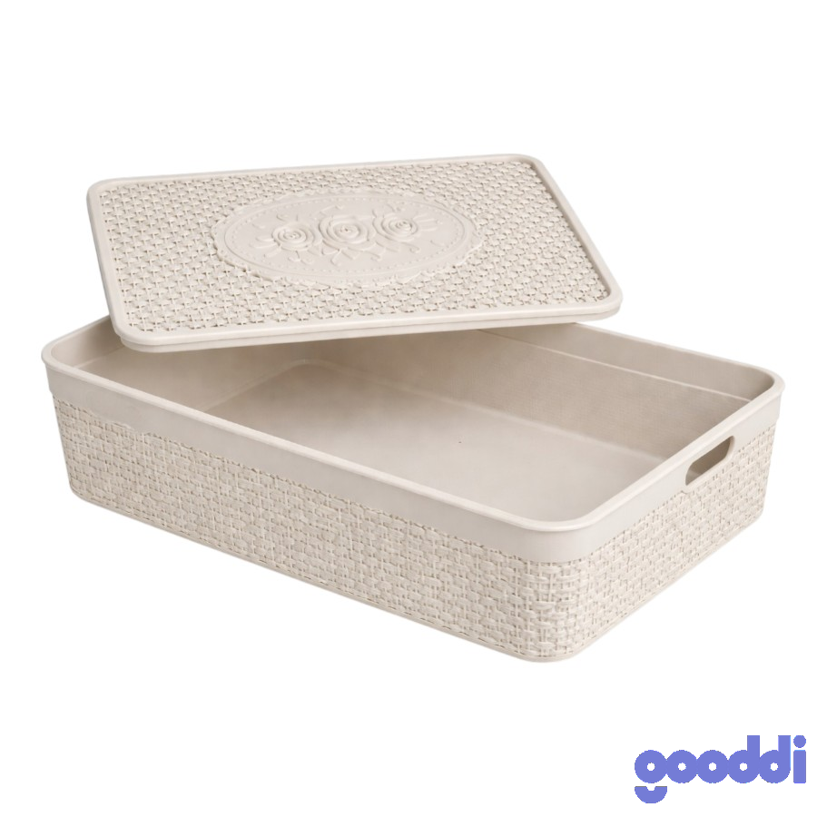 Кошик господарський з кришкою Gooddi 8 л мікс фото