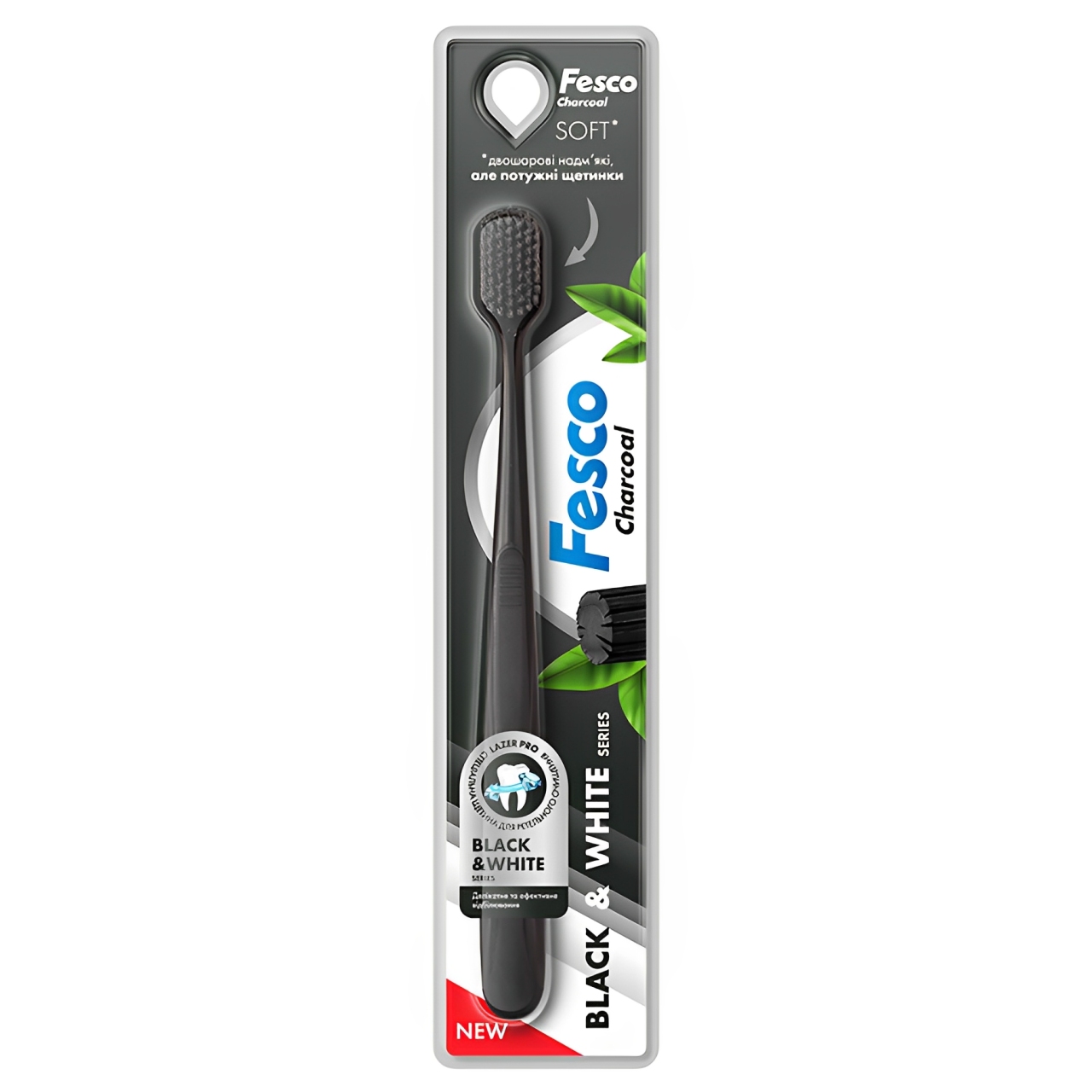 Зубна щітка Fesco Black&White Soft мікс фото