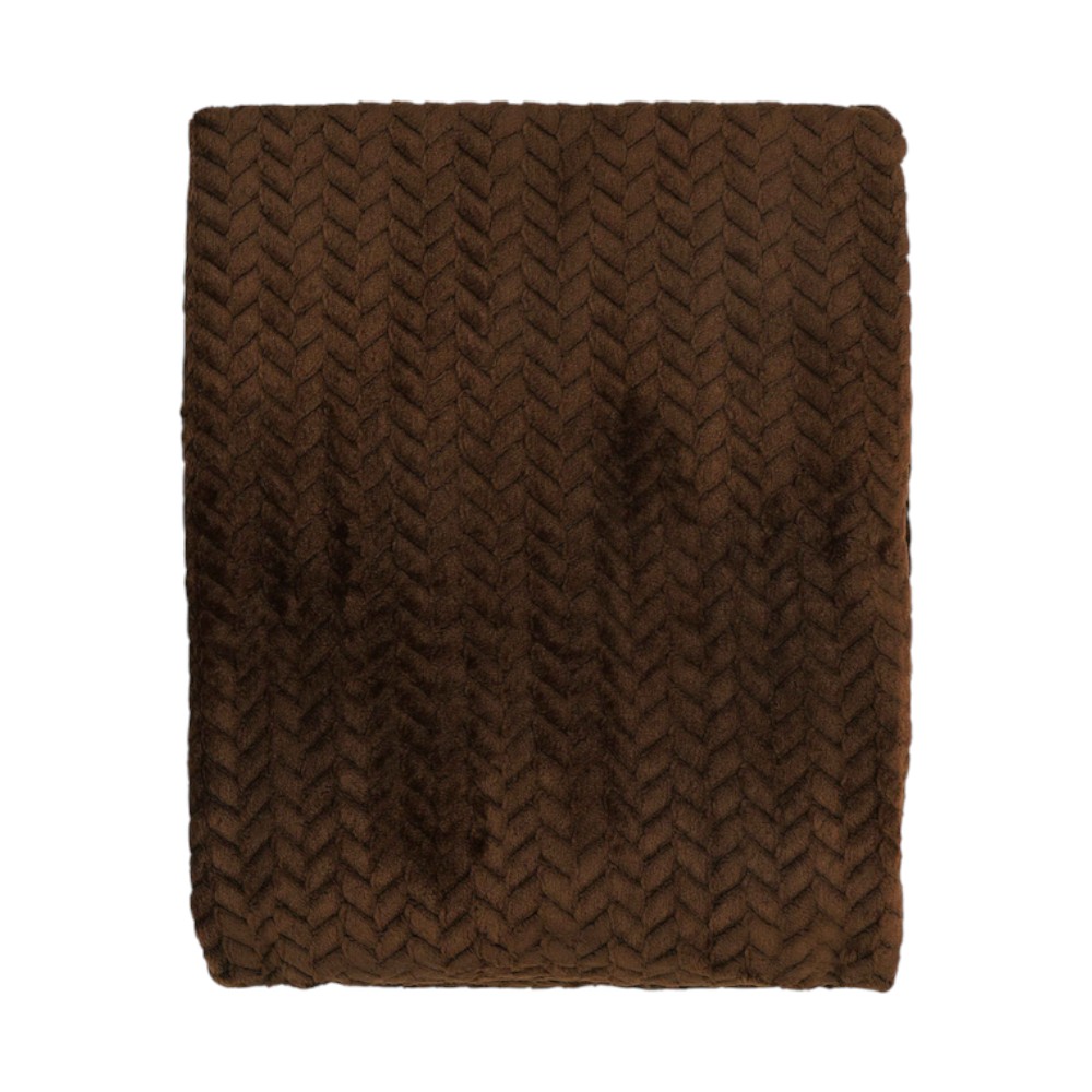Плед Ardesto 160*200 см Jacquard Braid коричневий мініатюра
