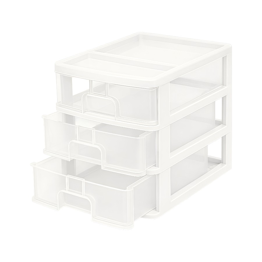 Комод R-plastic 35*25,5*28 см 3 ящики білий Міні А4 мініатюра