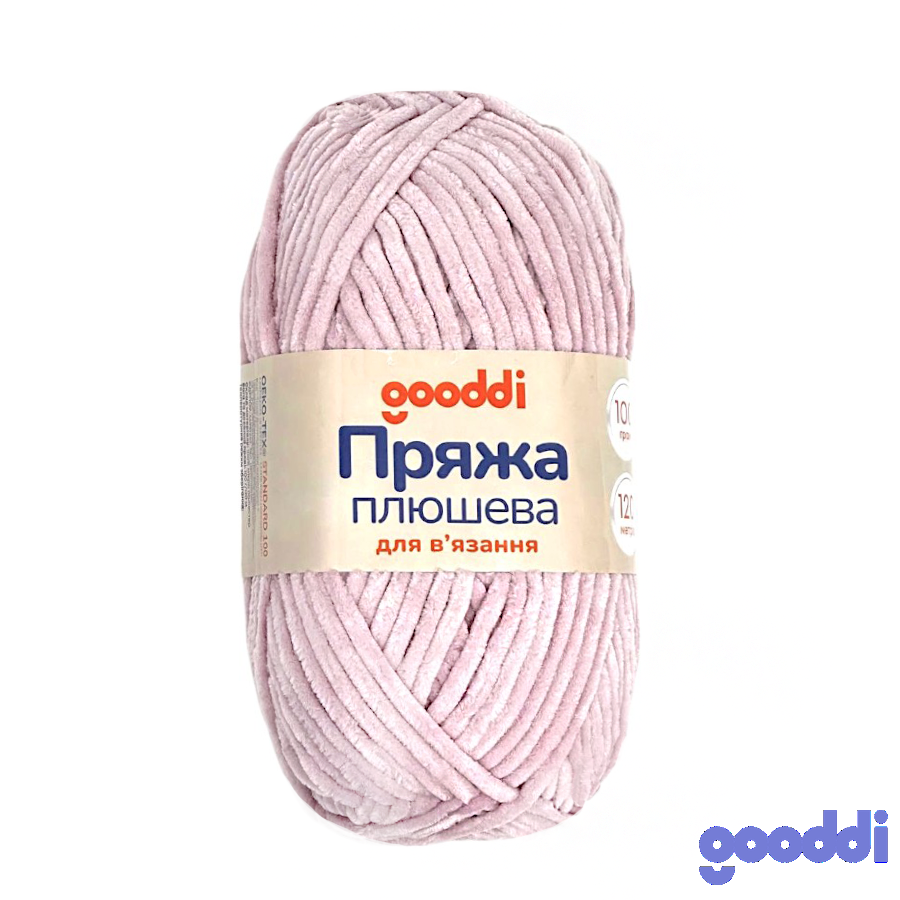Пряжа плюшева Gooddi 100 г Пудра 349 фото