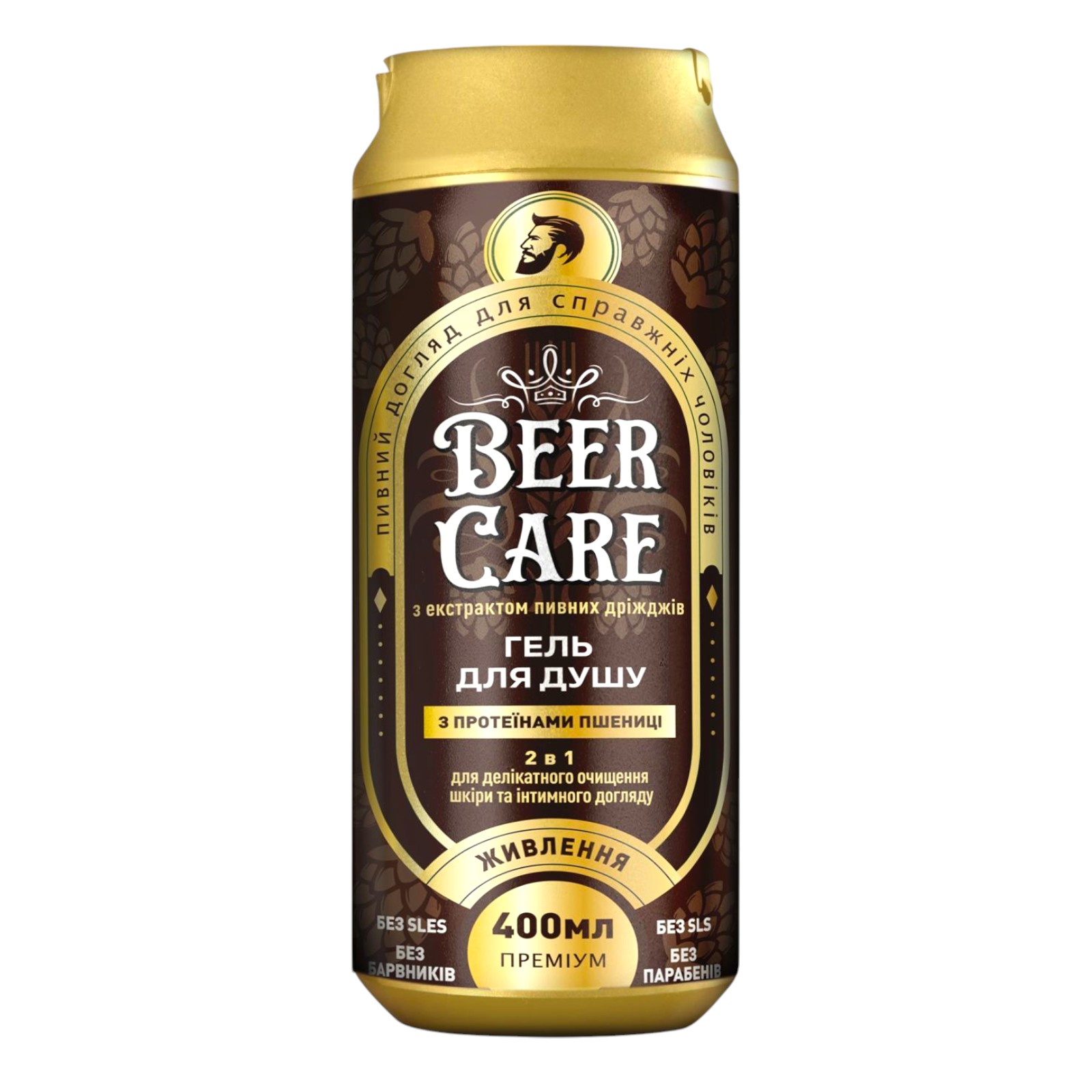 Гель для душу Beer Care 400 мл 2 в1 Живлення з Протеїнами пшениці фото