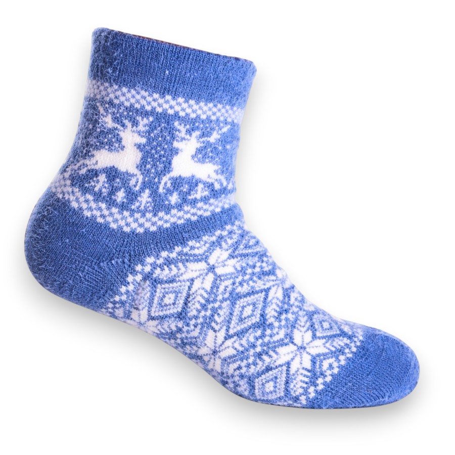 Шкарпетки жіночі Super Socks теплі 36-40 сині Олень і сніжинка фото