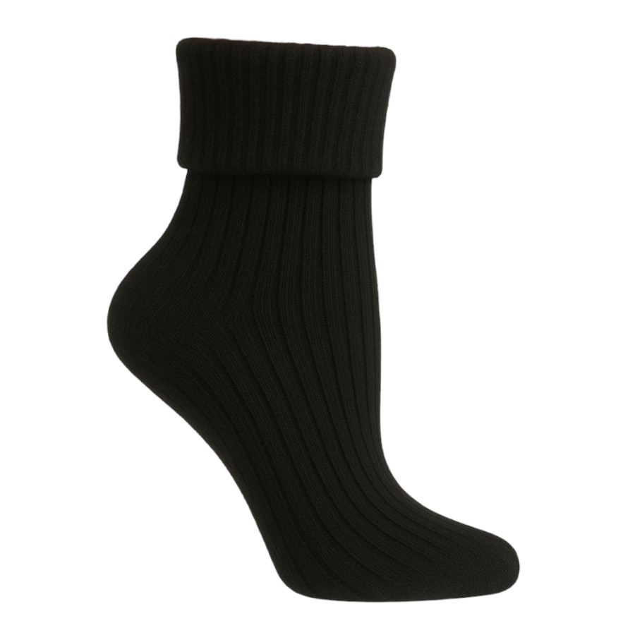 Шкарпетки жіночі Super Socks теплі 36-40 чорні з відворотом S000 фото