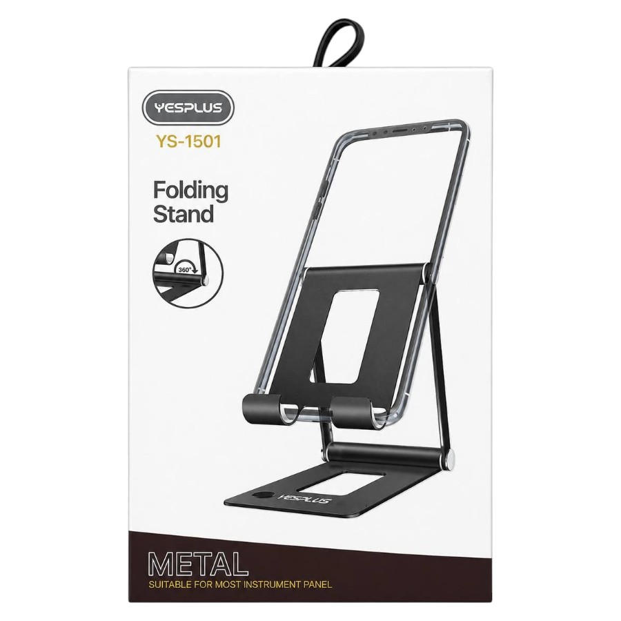Утримувач для телефону Yesplus чорний Metal YS-1501 фото