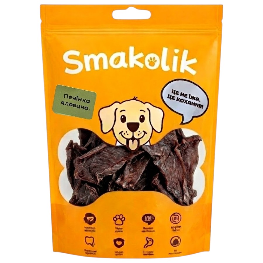Ласощі для собак Smakolik 150 г Сушена печінка яловича фото