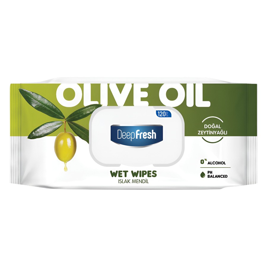 Вологі серветки Deep Fresh 120 шт. Olive Oil мініатюра