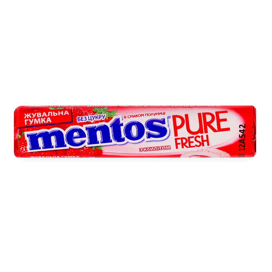 Гумка жувальна Perfetti 15,75 г Mentos Полуниця Pure fresh фото