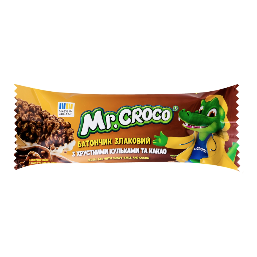Батончик злаковий Mr.Croco 20 г з какао фото