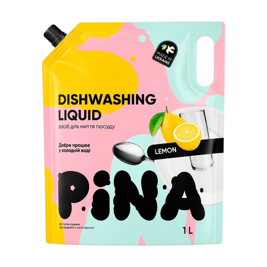 Засіб для миття посуду Pina 1 л Lemon мініатюра