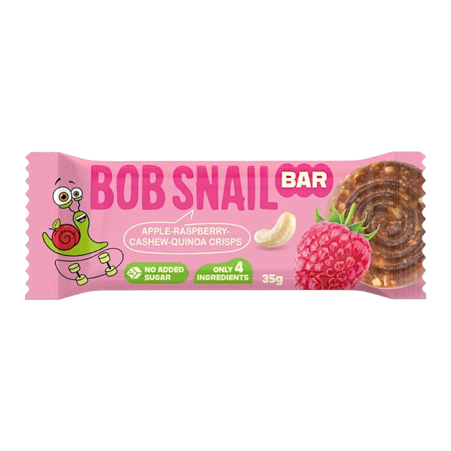 Батончик Bob Snail 35 г Яблуко-малина-кеш’ю фото