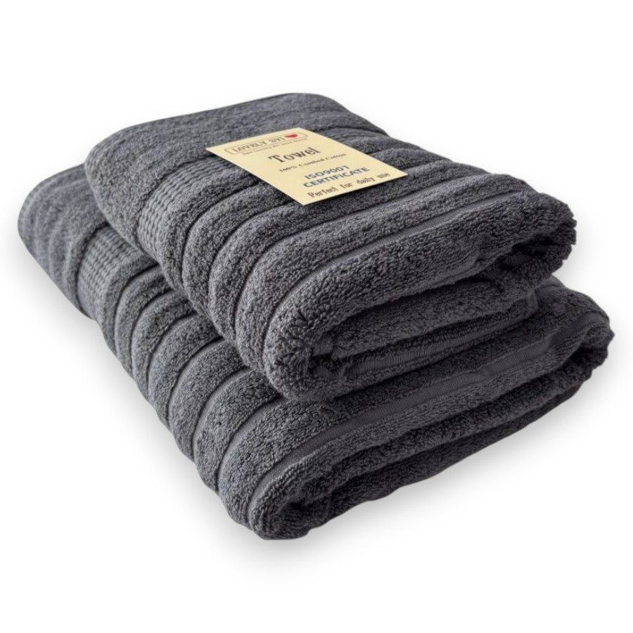 Рушник жакардовий Lovely Svi 2 шт. 70*140 см 50*90 см сірий Oxford Stripe мініатюра