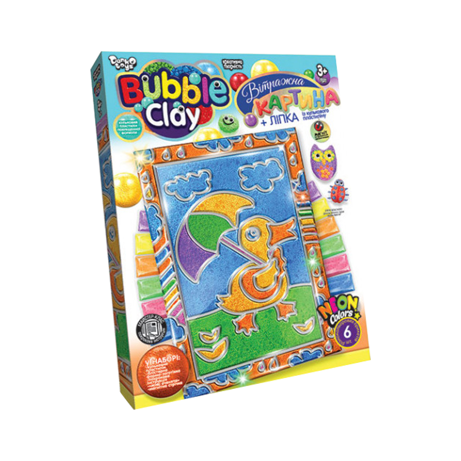 Набір для творчості Danko toys Bubble Clay Картина витражная Каченя фото