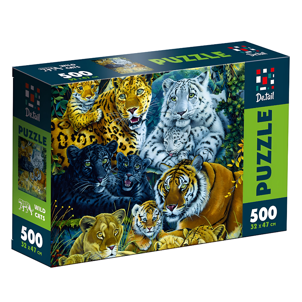 Пазли De.tail 500 елементів Дикі кішки фото