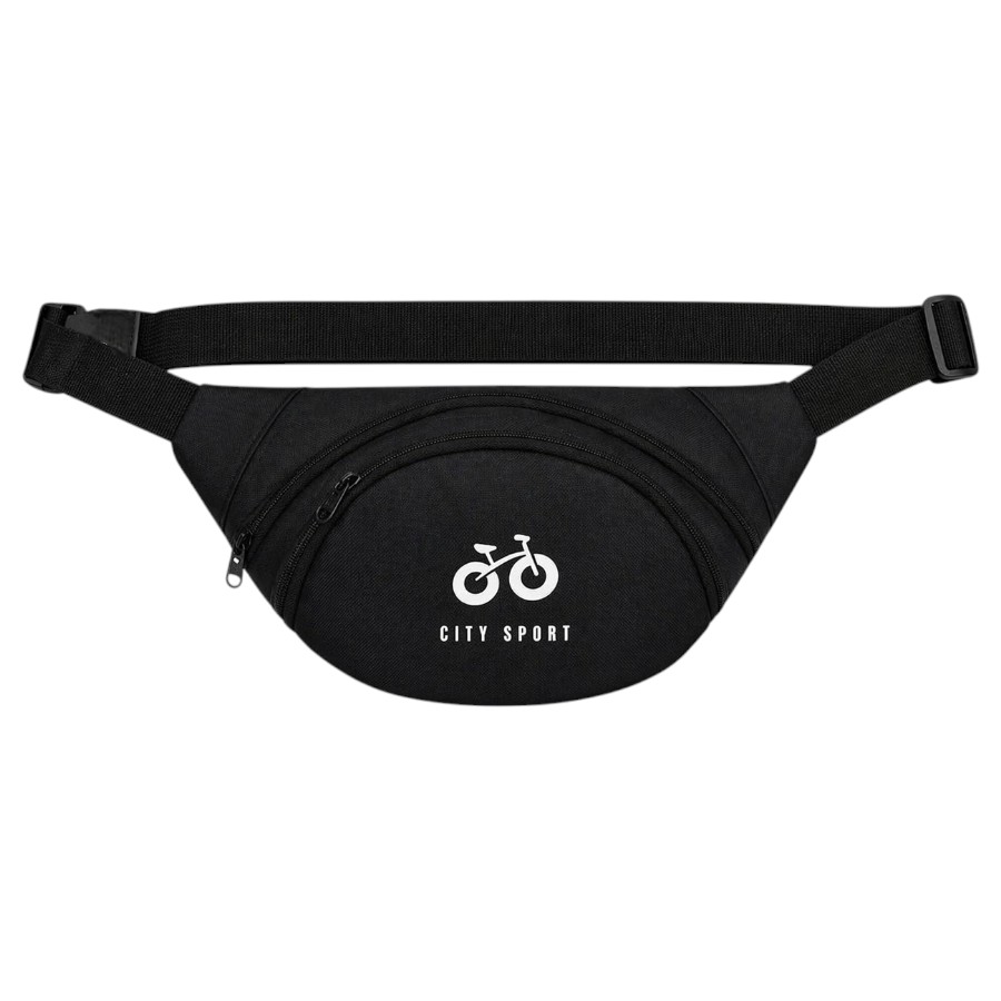 Сумка бананка чоловіча Crazy Bags чорна City Sport Bicycle фото