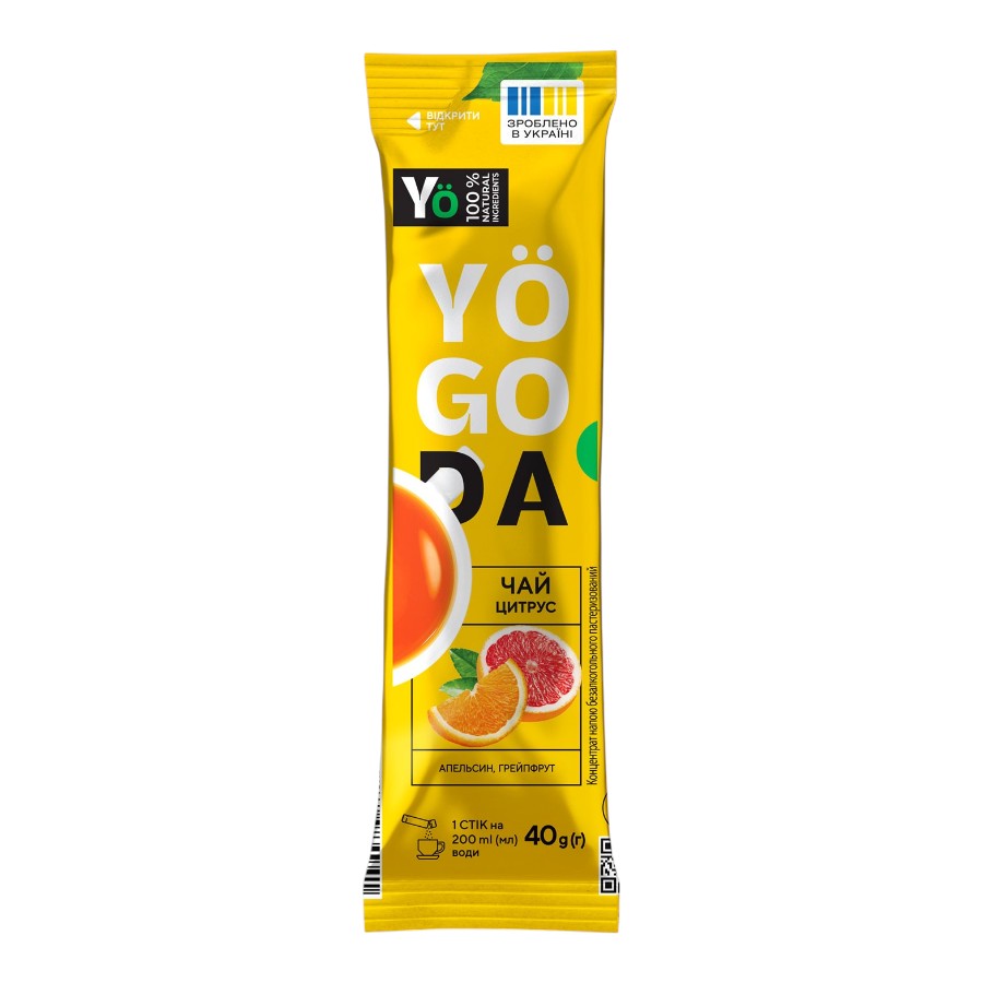 Концентрат напою Yogoda Чай 40 г Цитрус мініатюра