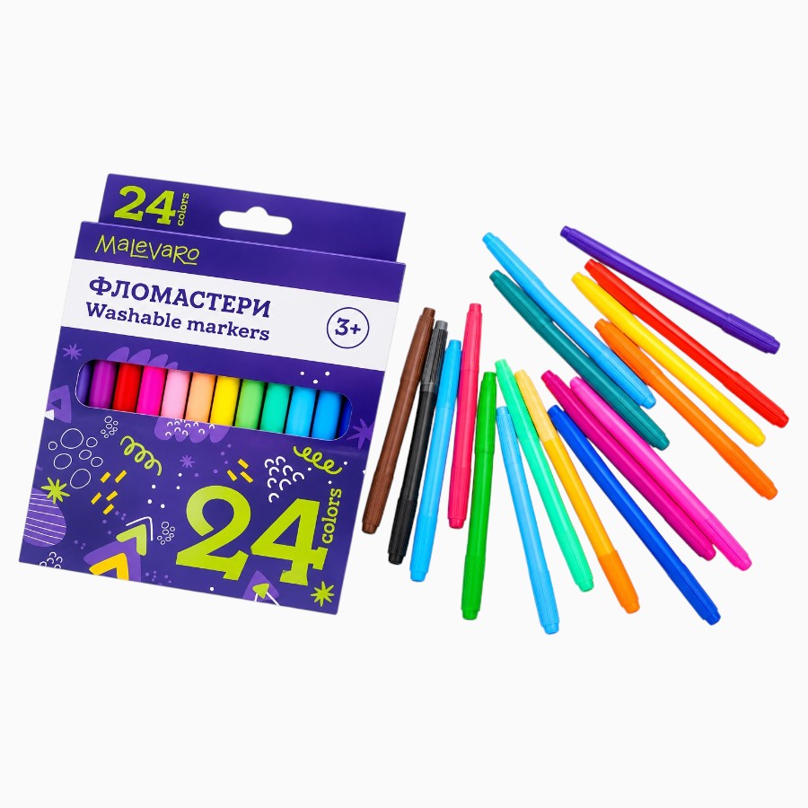 Фломастери Malevaro 24 кольори 764019ML мініатюра