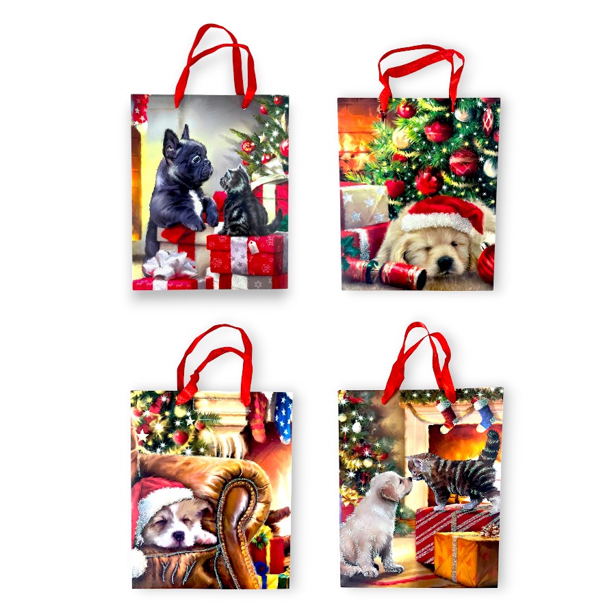 Пакет подарунковий Malevaro 26*12,7*32,4см Large Xmas Dog фото