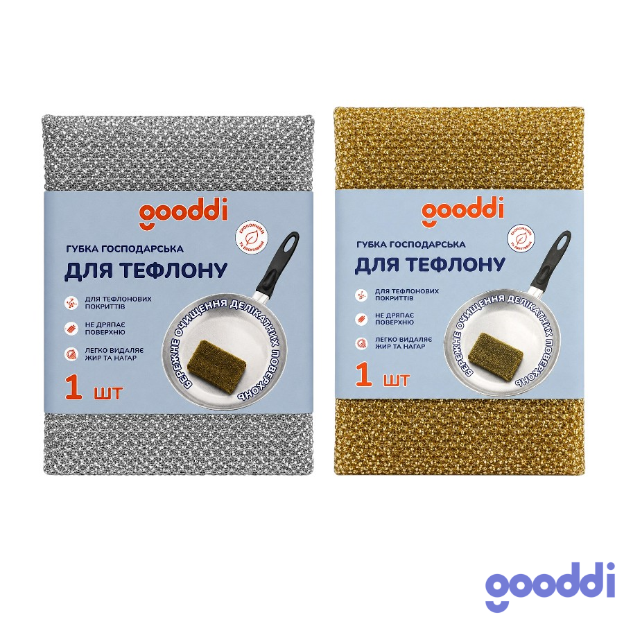 Губка кухонна для тефлону Gooddi 1 шт. мініатюра