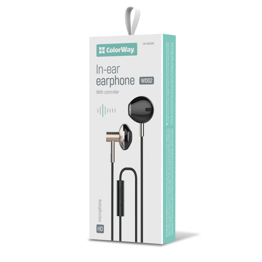 Навушники СolorWay Jack 3,5 60 см Wired Earphone Blast 2 Black фото