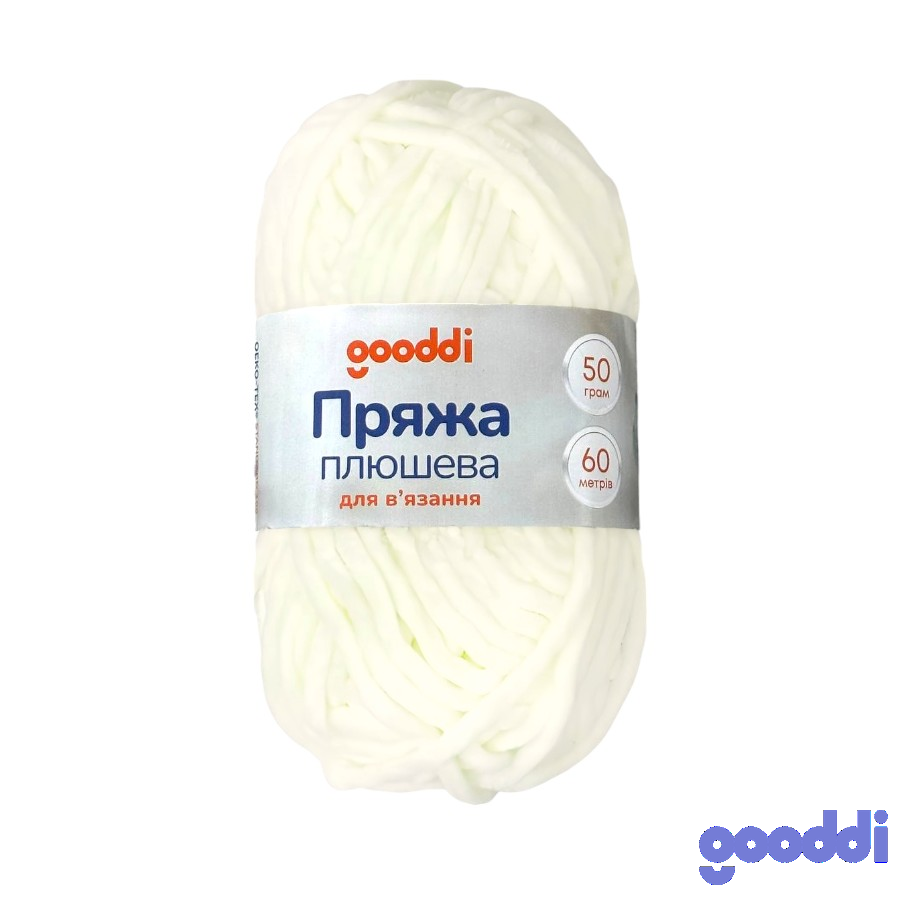 Пряжа плюшева Gooddi 50 г Молоко 308 фото