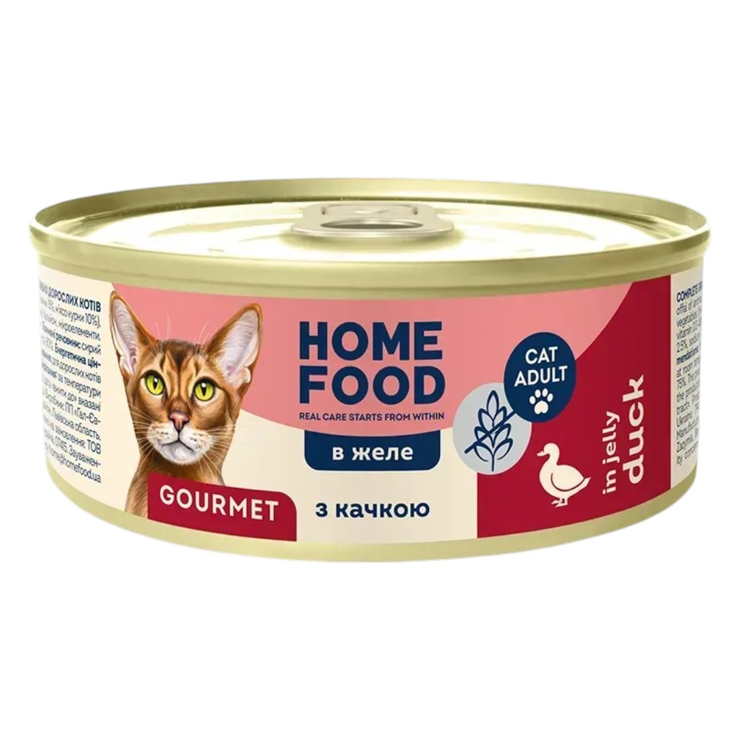 Корм для котів Home Food 85 г в желе з качкою мініатюра