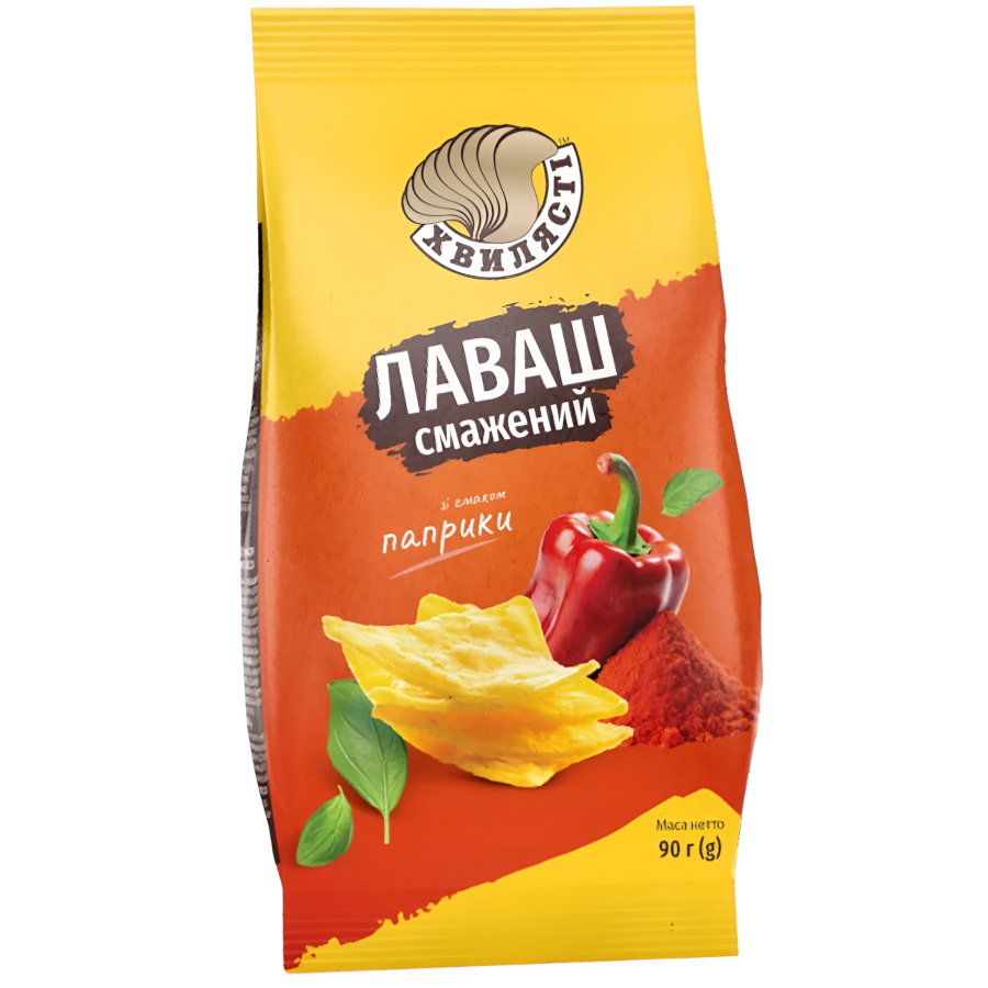 Снеки Хвилясті 90 г Лаваш смажений зі смаком паприки фото