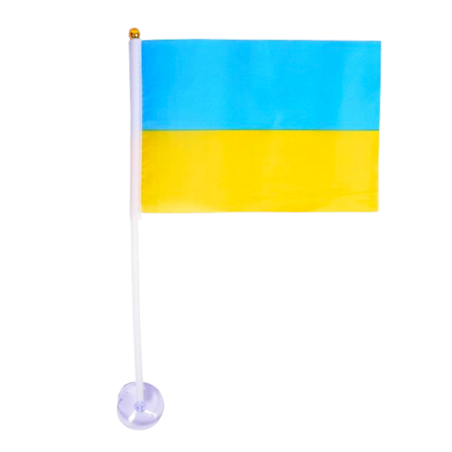 Прапор України 20*28 см з присоскою фото