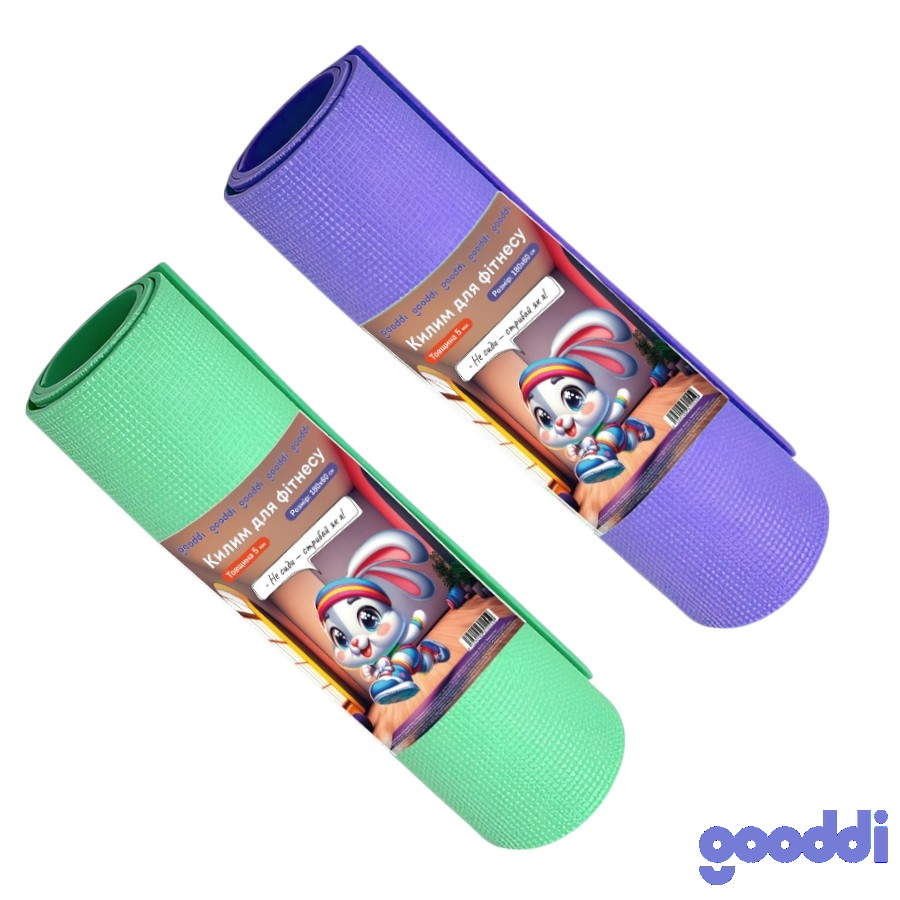 Килим для фітнесу Gooddi 180*60 см 5 мм мікс фото