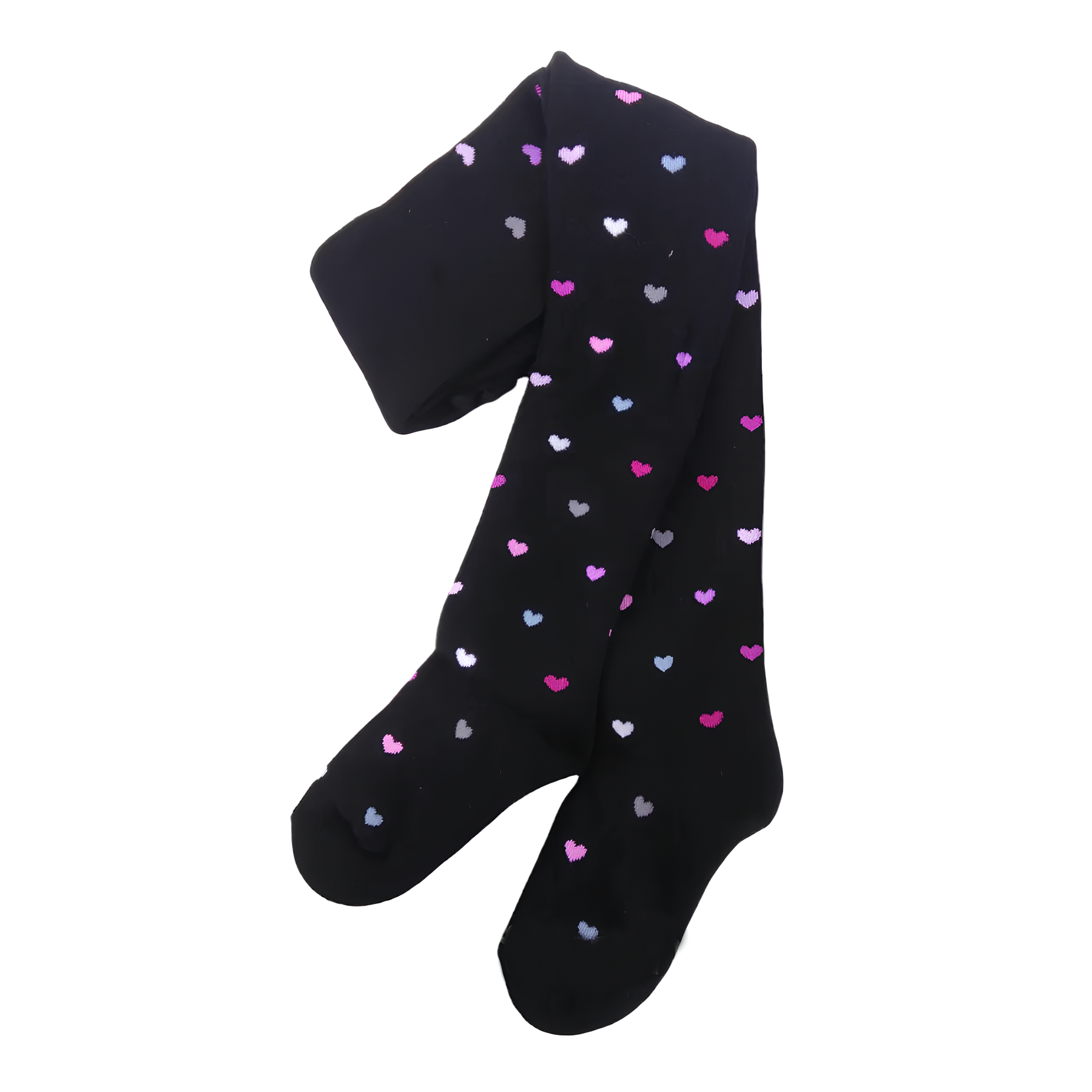 Колготи дитячі Star Kids теплі 128-134 чорні Сердечки різнокольорові фото