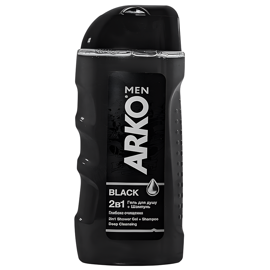 Шампунь-гель для чоловіків Arko 260 мл Black 2 в 1 фото