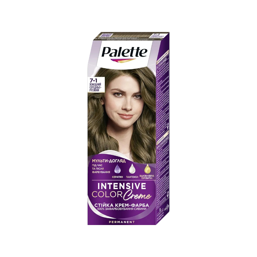 Крем-фарба для волосся Palette 7-1 Холодний середньо-русявий фото
