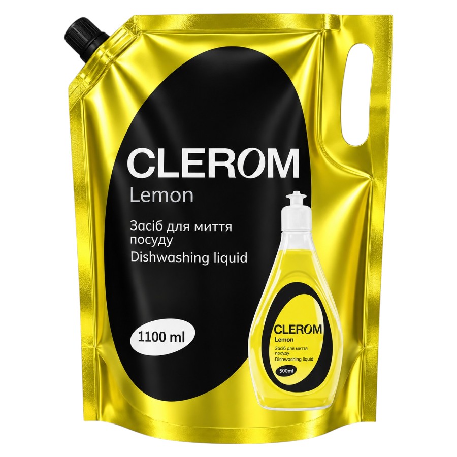 Бальзам для миття посуду Clerom 1,1 л Lemon мініатюра