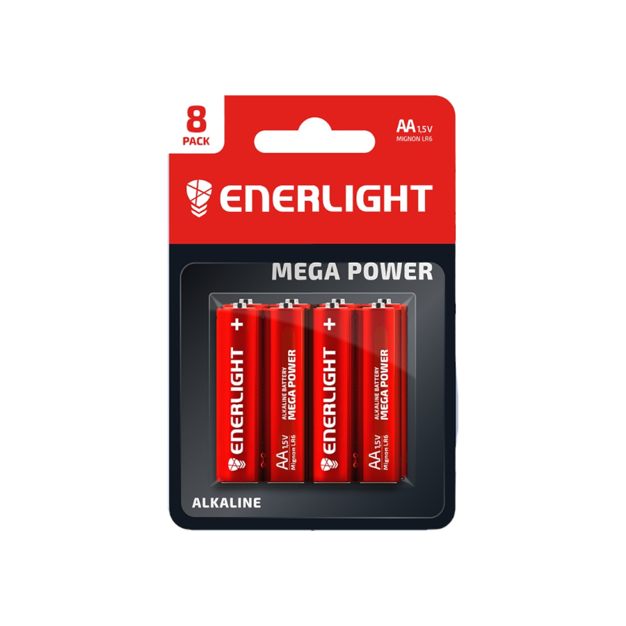 Батарейка Enerlight AA (LR6)  8 шт. Mega Power фото