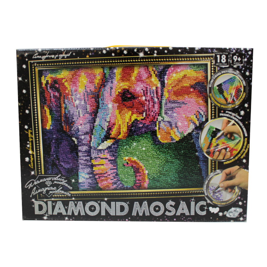 Набір для творчості Danko toys Diamond Mosaic Слони фото