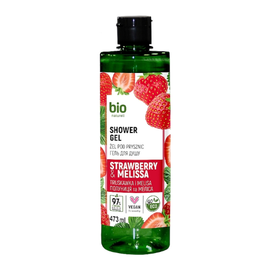 Гель для душу Bio naturell 473 мл Полуниця та меліса фото
