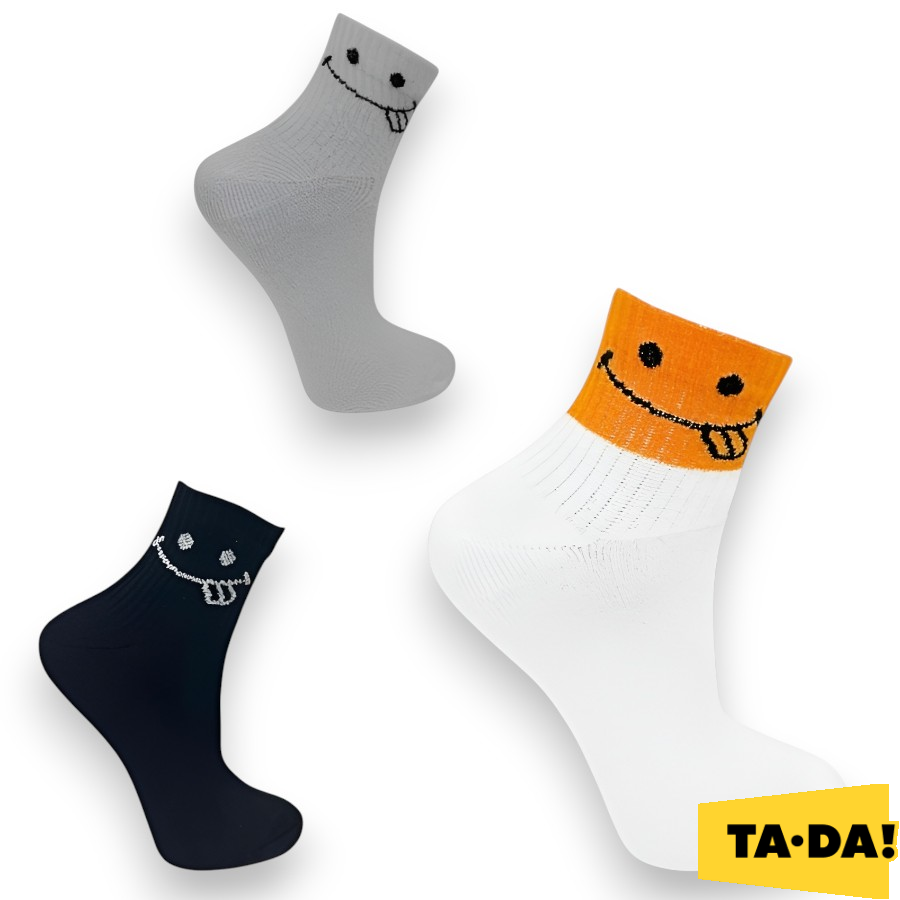 Шкарпетки підліткові TA-DA! 22-24 середні Смайли мікс фото