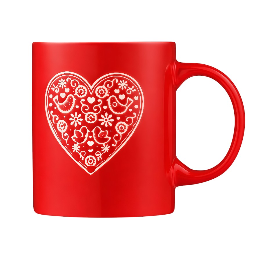 Чашка керамічна Ardesto 320 мл Heart червона фото