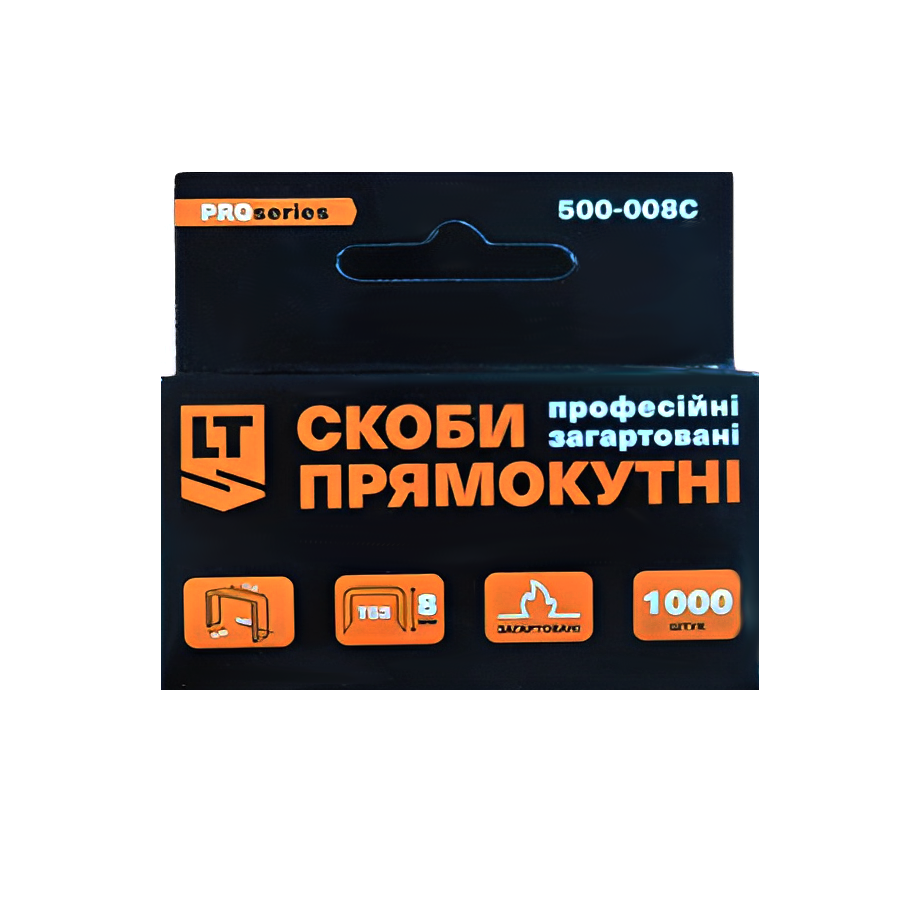 Скоби будівельні LT 8 мм 1000 шт. мініатюра