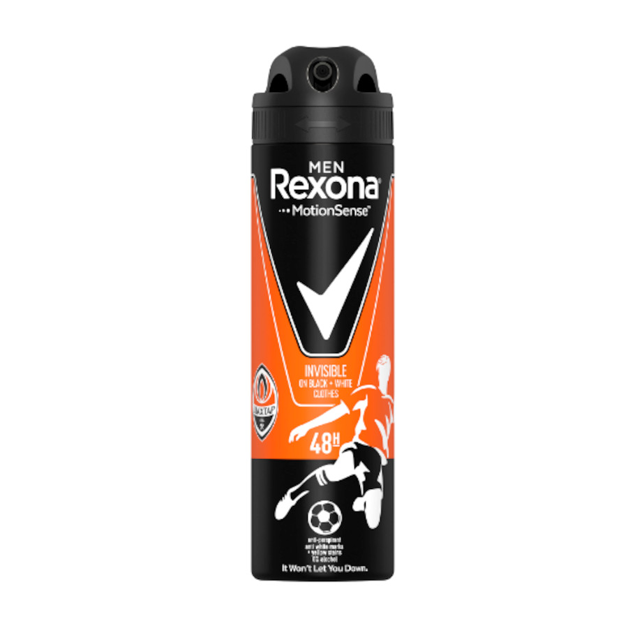 Антиперспірант для чоловіків Rexona Men 150 мл Невидима на чорному і білому фото
