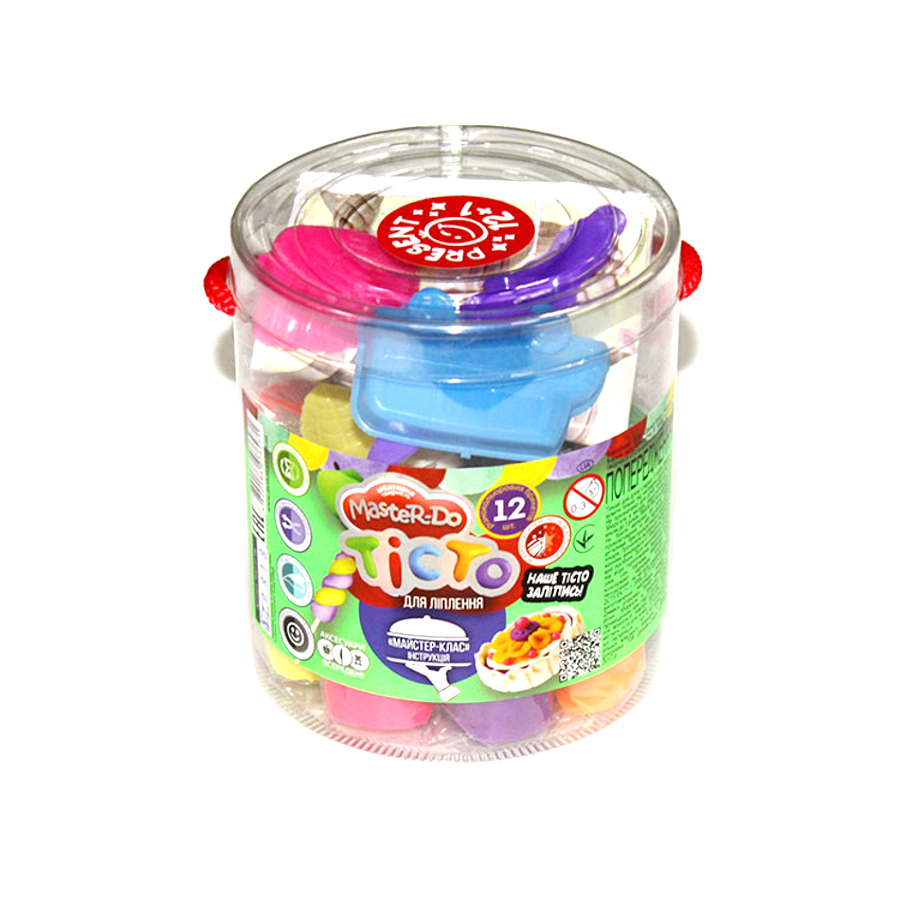 Тісто для ліплення Danko toys Master Do  12 кольорів туба фото