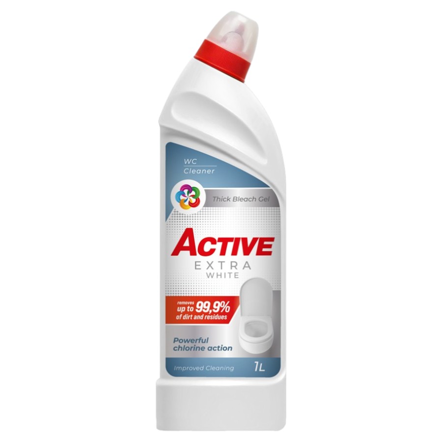 Засіб для чищення унітазів Active 1 л Extra White фото