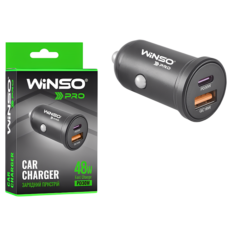 Автомобільний зарядний пристрій Winso 48 Вт USB USB-A мініатюра