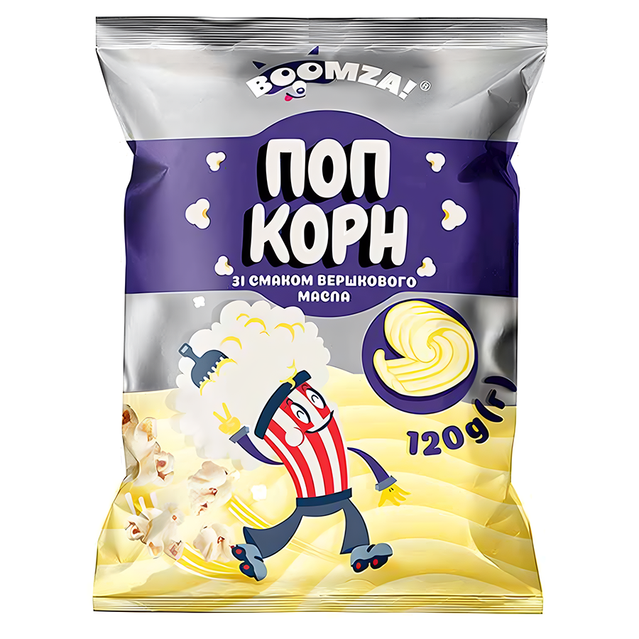 Попкорн Boomza 120 г Вершкове масло фото
