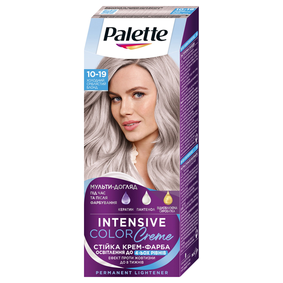 Крем-фарба для волосся Palette 10-19 Холодний світлий блонд фото