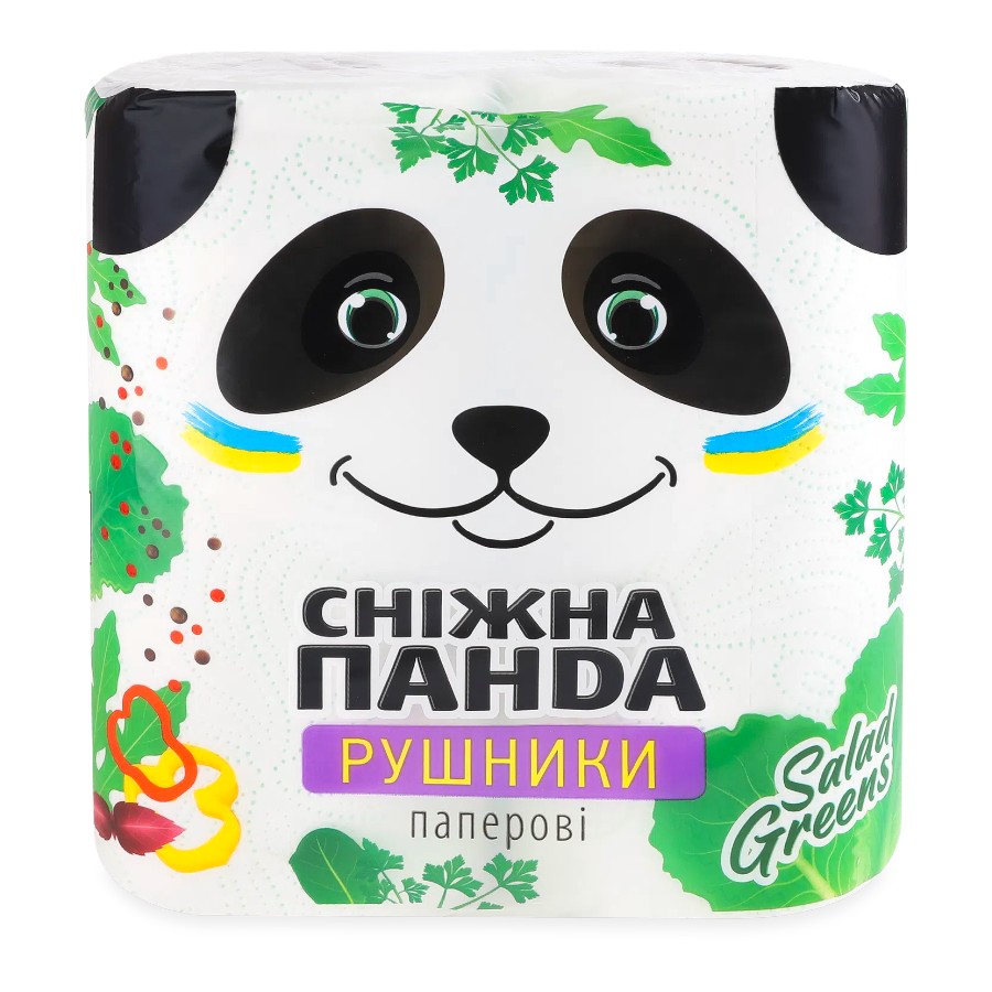 Рушники паперові Сніжна панда 110 аркушів 2 рулони фото