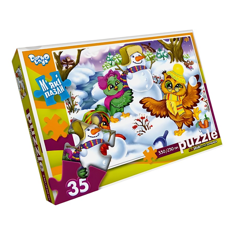 Пазли Danko toys 35 елементів Сови грають в сніжки фото
